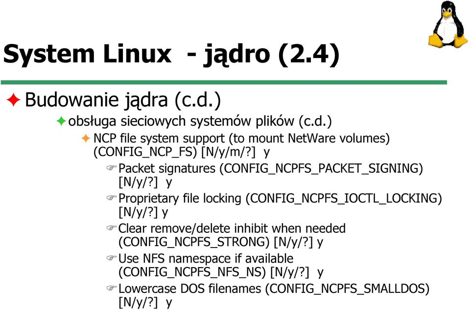 ] y Proprietary file locking (CONFIG_NCPFS_IOCTL_LOCKING) [N/y/?