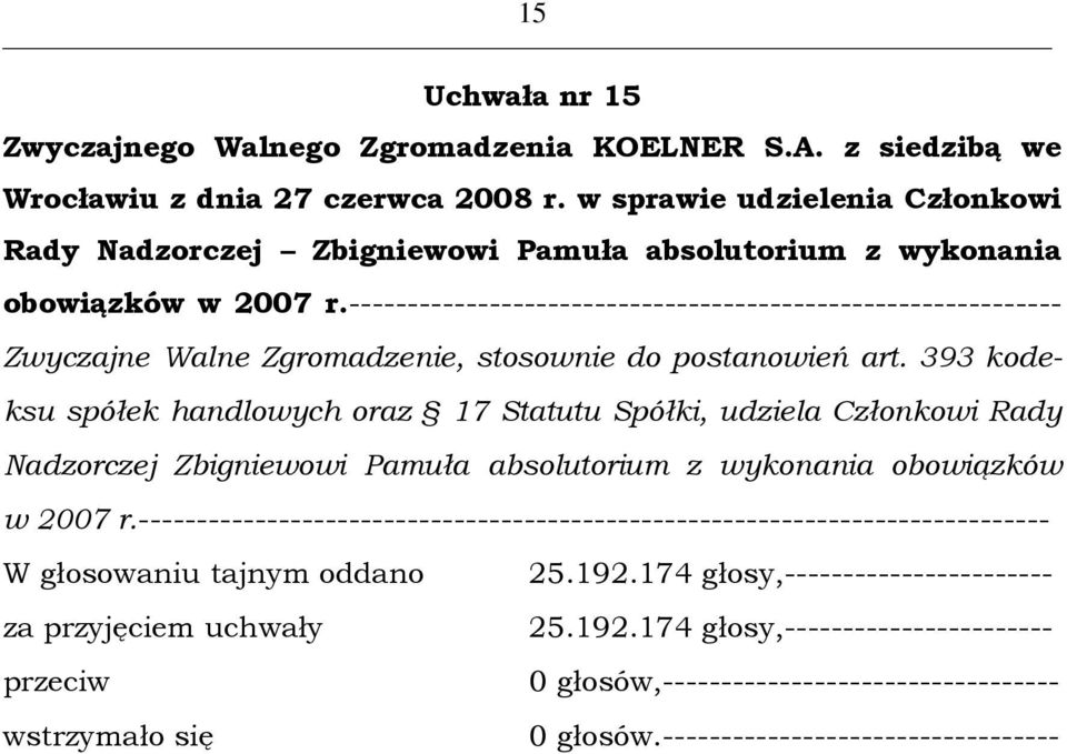 ------------------------------------------------------------- Zwyczajne Walne Zgromadzenie, stosownie do postanowień art.