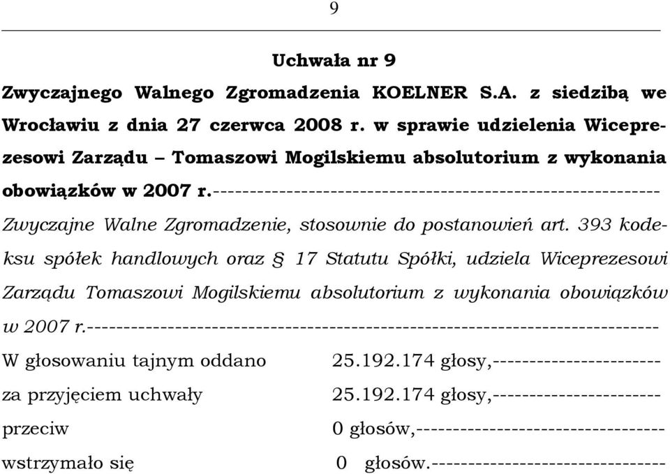 ------------------------------------------------------------- Zwyczajne Walne Zgromadzenie, stosownie do postanowień art.