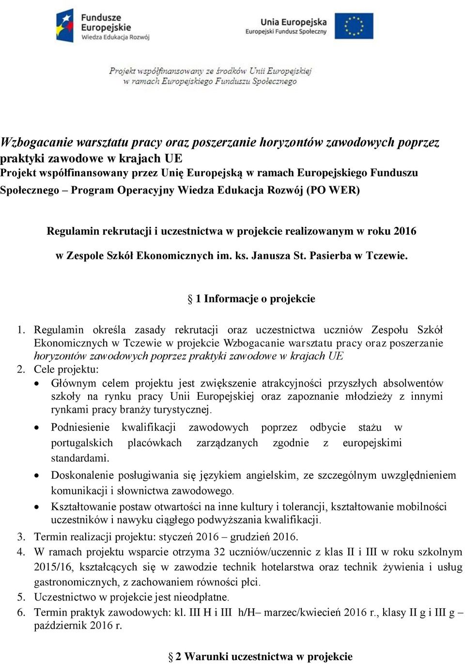 1 Informacje o projekcie 1.