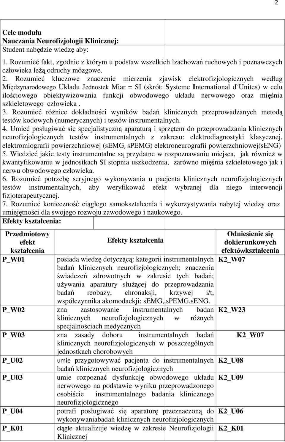 Rozumieć kluczowe znaczenie mierzenia zjawisk elektrofizjologicznych według Międzynarodowego Układu Jednostek Miar = SI (skrót: Systeme International d`unites) w celu ilościowego obiektywizowania