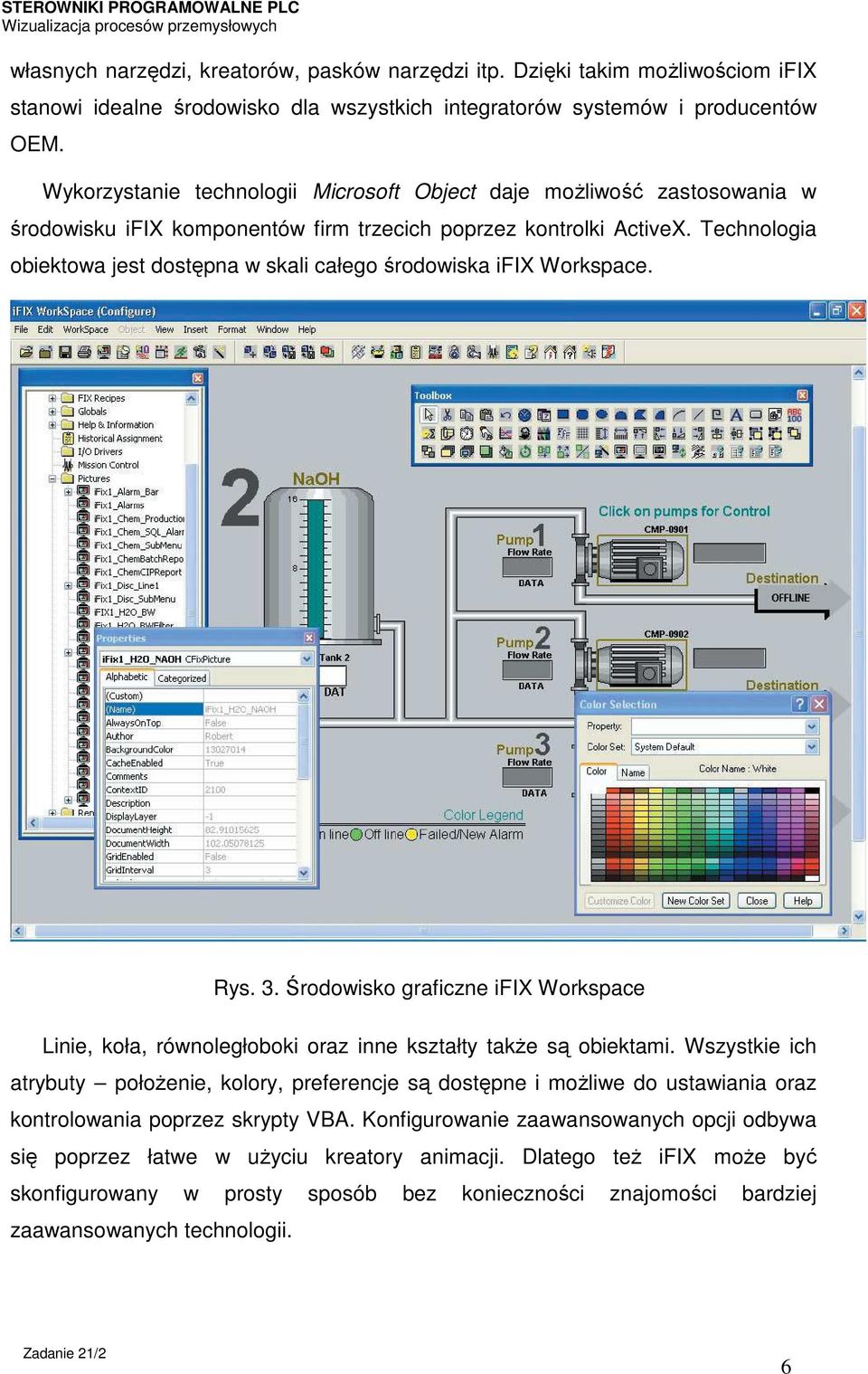 Technologia obiektowa jest dostępna w skali całego środowiska ifix Workspace. Rys. 3. Środowisko graficzne ifix Workspace Linie, koła, równoległoboki oraz inne kształty także są obiektami.