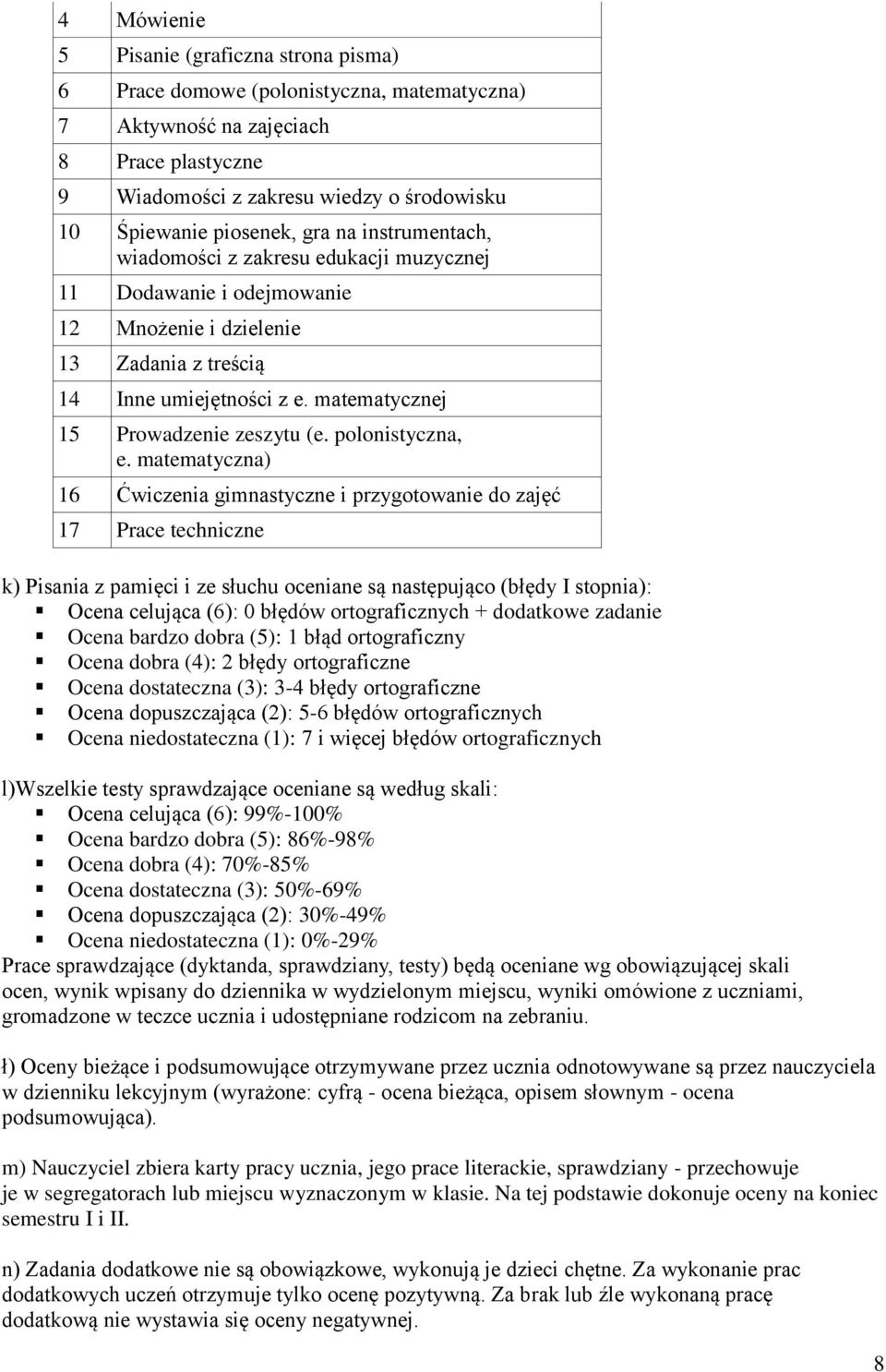 matematycznej 15 Prowadzenie zeszytu (e. polonistyczna, e.