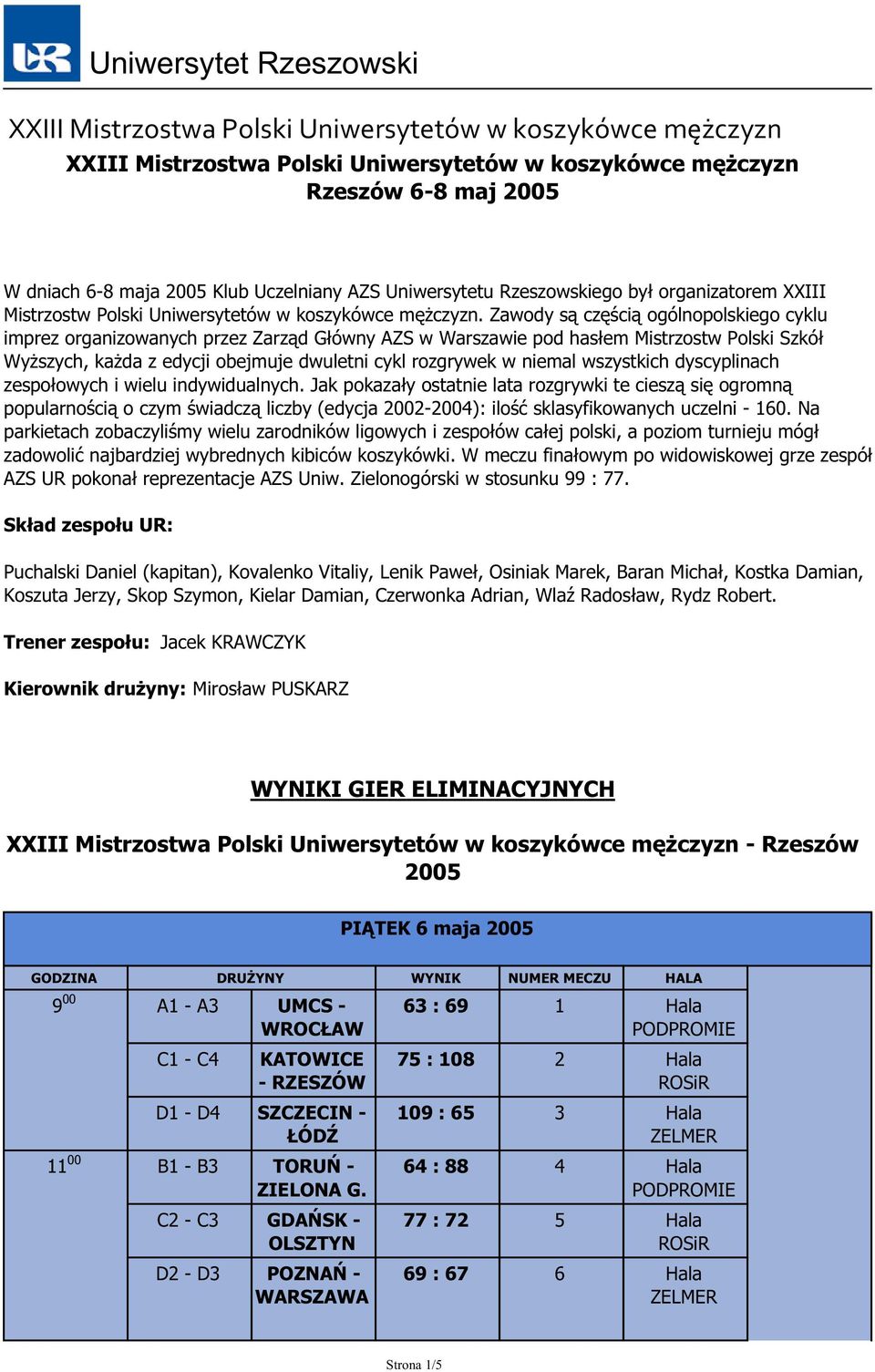 wszystkich dyscyplinach zespołowych i wielu indywidualnych.