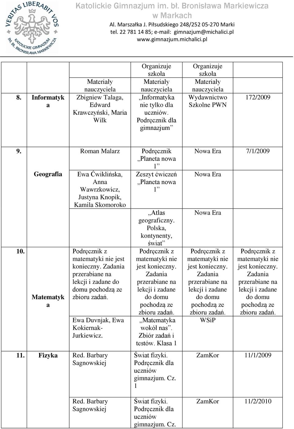 Geografia Matematyk a Roman Malarz Ewa Ćwiklińska, Anna Wawrzkowicz, Justyna Knopik, Kamila Skomoroko jest konieczny.