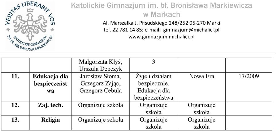 Grzegorz Cebula 3 Żyję i działam bezpiecznie.