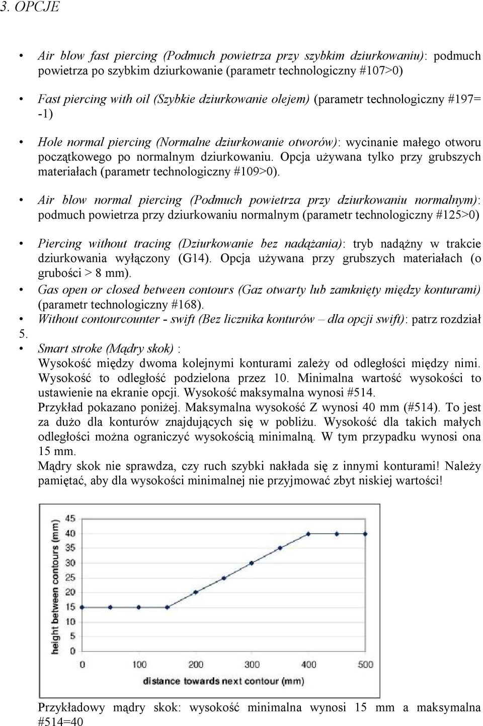 Opcja używana tylko przy grubszych materiałach (parametr technologiczny #109>0).