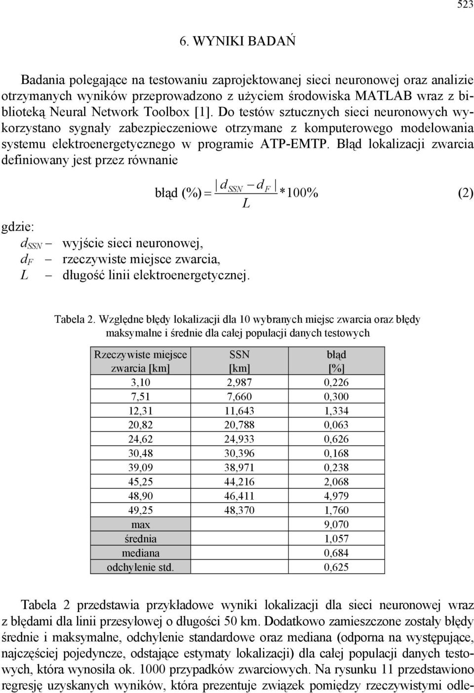 [1]. Do testów sztucznych sieci neuronowych wykorzystano sygnały zabezpieczeniowe otrzymane z komputerowego modelowania systemu elektroenergetycznego w programie ATP-EMTP.