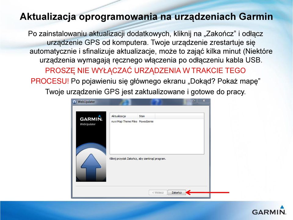 urządzenia wymagają ręcznego włączenia po odłączeniu kabla USB.