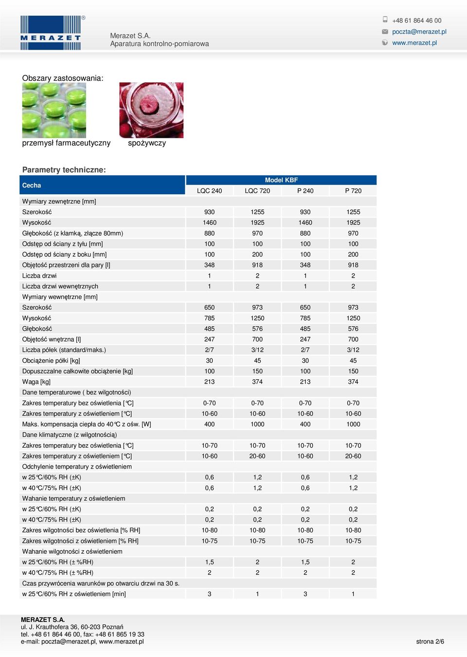 Liczba drzwi 1 2 1 2 Liczba drzwi wewnętrznych 1 2 1 2 Wymiary wewnętrzne [mm] Szerokość 650 973 650 973 Wysokość 785 1250 785 1250 Głębokość 485 576 485 576 Objętość wnętrzna [l] 247 700 247 700