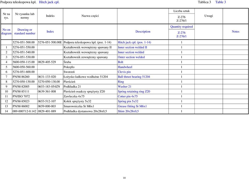 00 Kształtownik zewn trzny spawany Outer section welded 1 4 5600-050-115.00 0829-405-529 ruba Bolt 1 5 5600-050-560.00 Pokr tło Handwheel 1 6 5276-051-600.