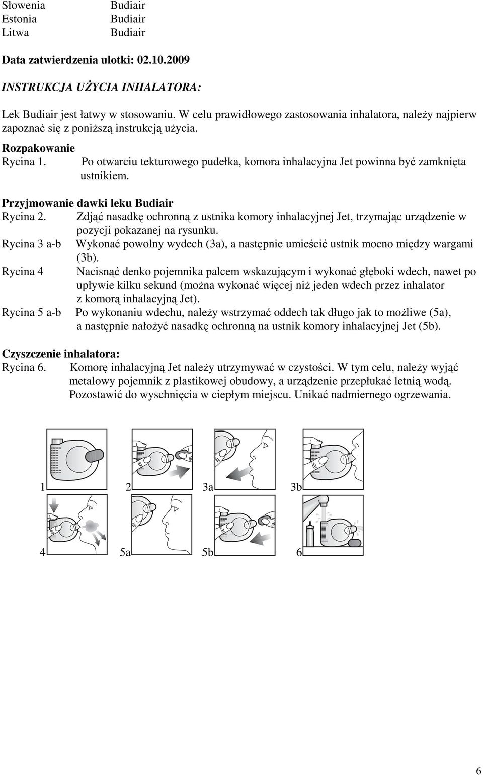 Po otwarciu tekturowego pudełka, komora inhalacyjna Jet powinna być zamknięta ustnikiem. Przyjmowanie dawki leku Rycina 2.