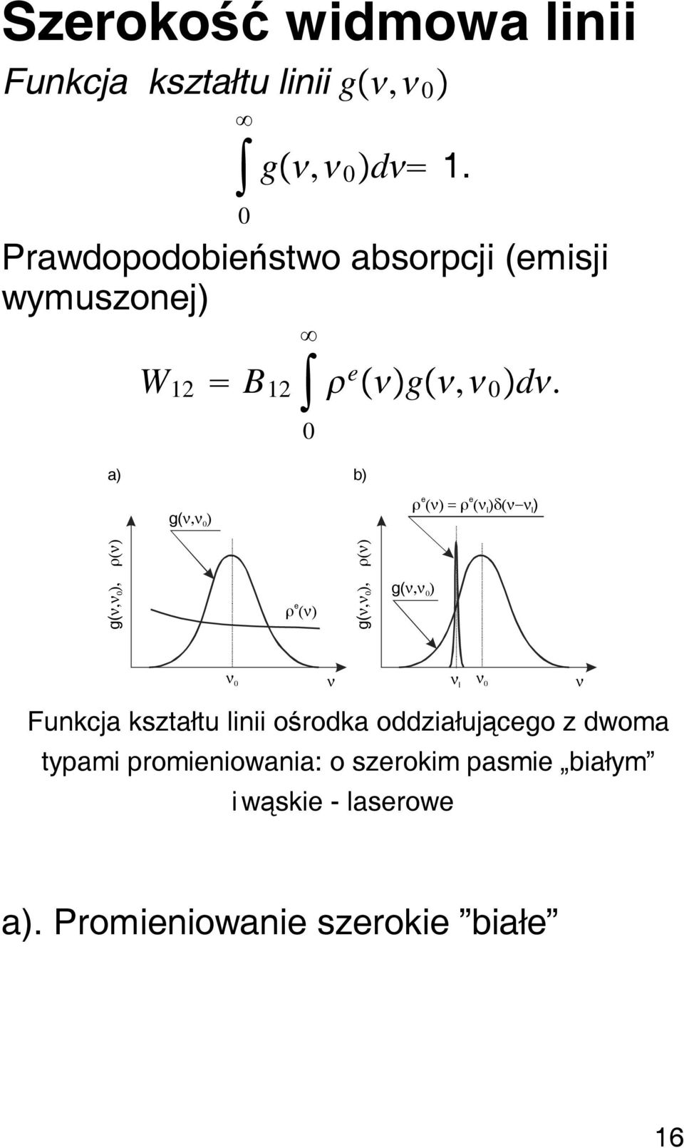 a) b) 0 g(ν,ν ) 0 e ρ(ν) = e ρ(ν)δ(ν ν l l) g(ν,ν 0 ), ρ(ν) e ρ(ν) g(ν,ν 0 ), ρ(ν) g(ν,ν ) 0 ν 0 ν