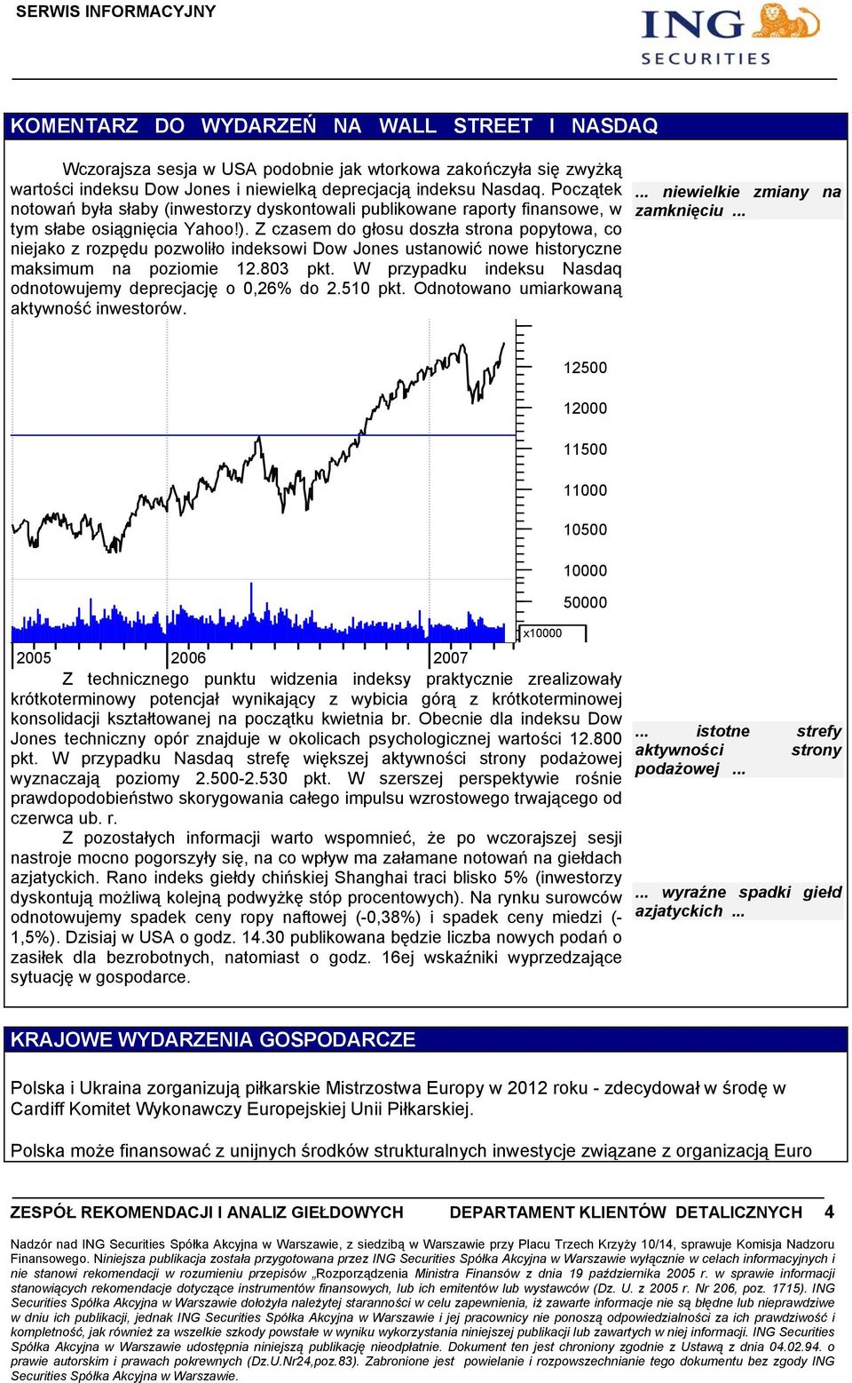 Z czasem do głosu doszła strona popytowa, co niejako z rozpędu pozwoliło indeksowi Dow Jones ustanowić nowe historyczne maksimum na poziomie 12.803 pkt.