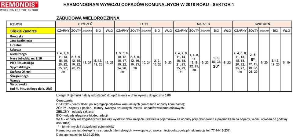 Ulgi) 2, 9, 11, 13, 15, 18, 2, 5, 9, 26, STYCZEŃ LUTY MARZEC KWIECIEŃ 1, 3, 5, 8, 2, 5, 9, 5, 12, 19, 26 12, 26 15, 17, 12, 16, 2, 9, 10, 24 19, 23,