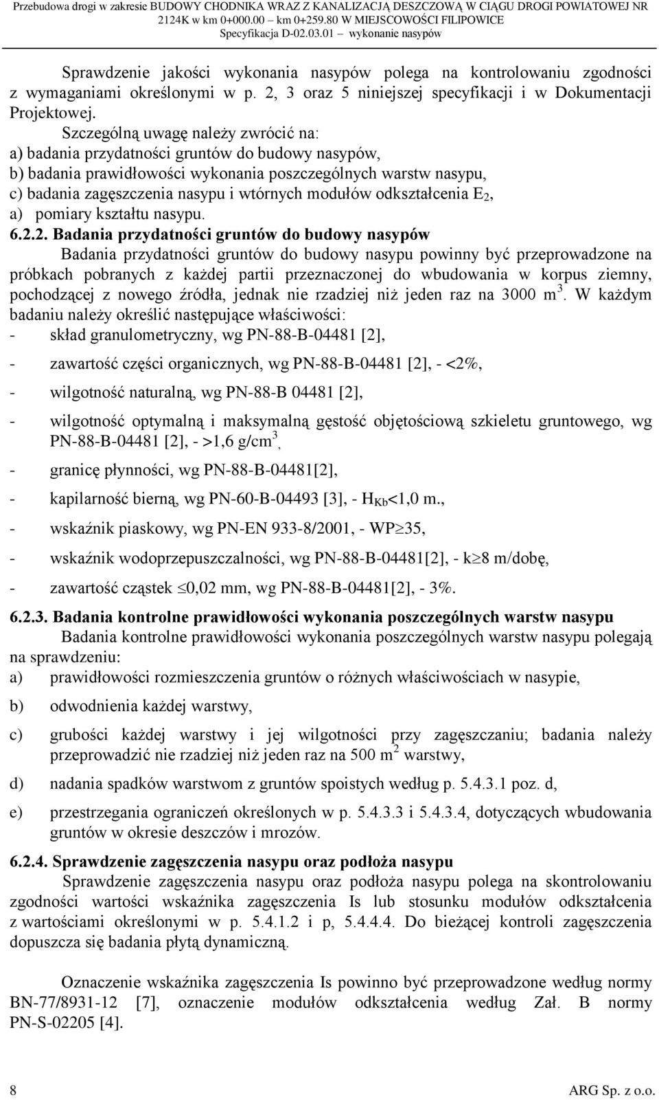 modułów odkształcenia E 2,