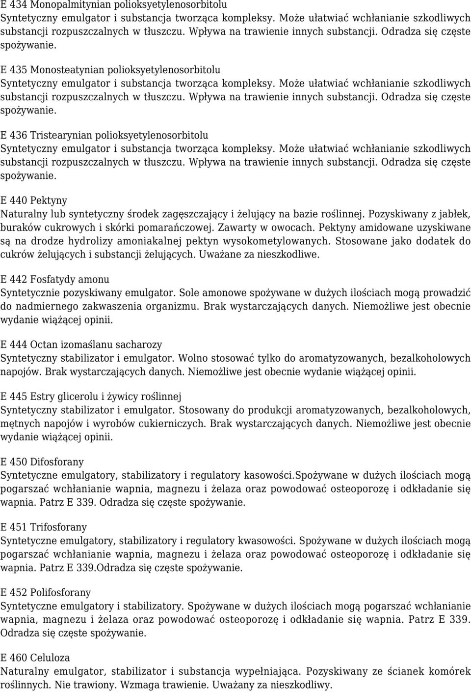 Może ułatwiać wchłanianie szkodliwych substancji rozpuszczalnych w tłuszczu. Wpływa na trawienie innych substancji. Odradza się częste spożywanie.