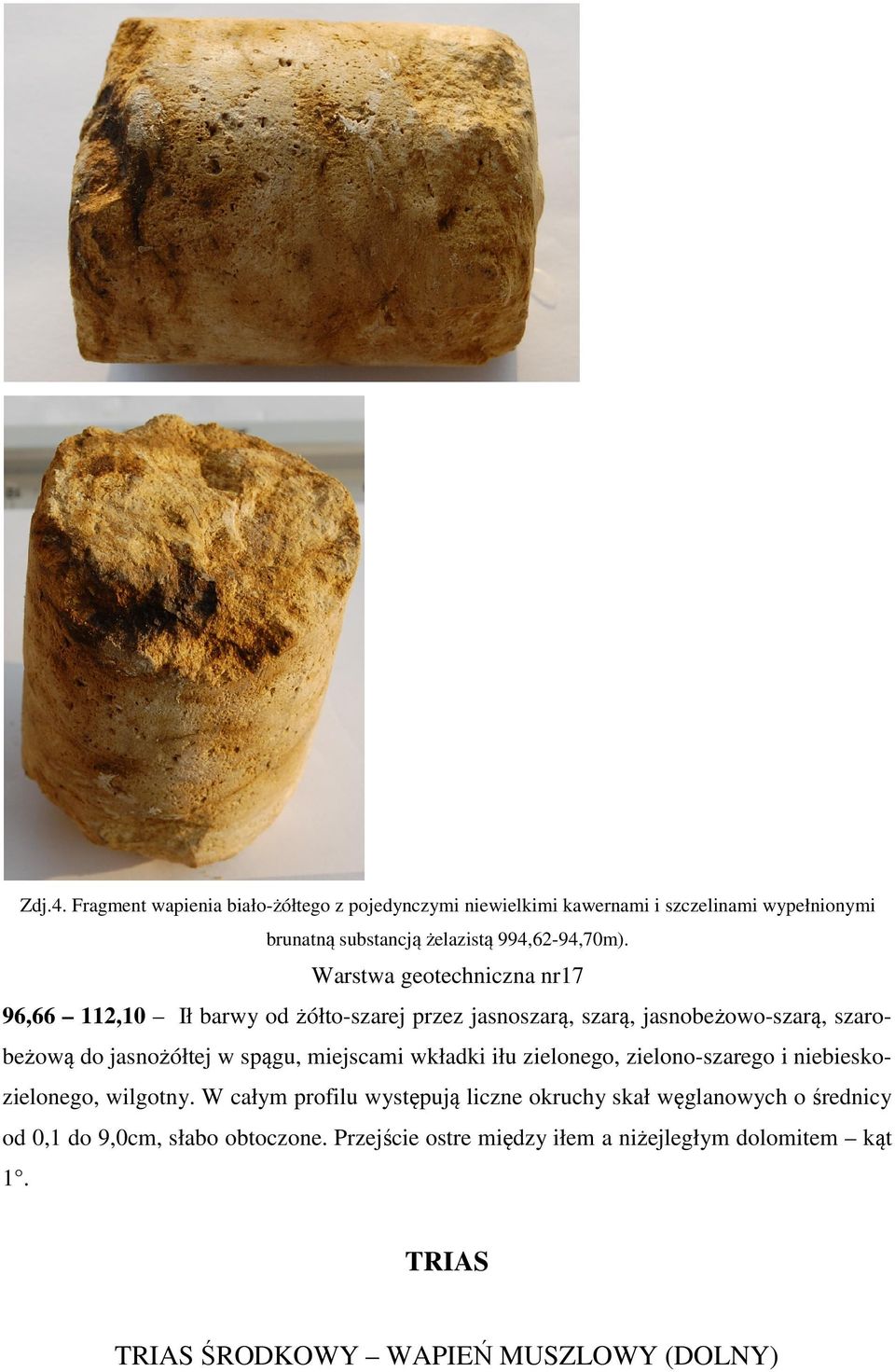 Warstwa geotechniczna nr17 96,66 112,10 Ił barwy od żółto-szarej przez jasnoszarą, szarą, jasnobeżowo-szarą, szarobeżową do jasnożółtej w spągu,