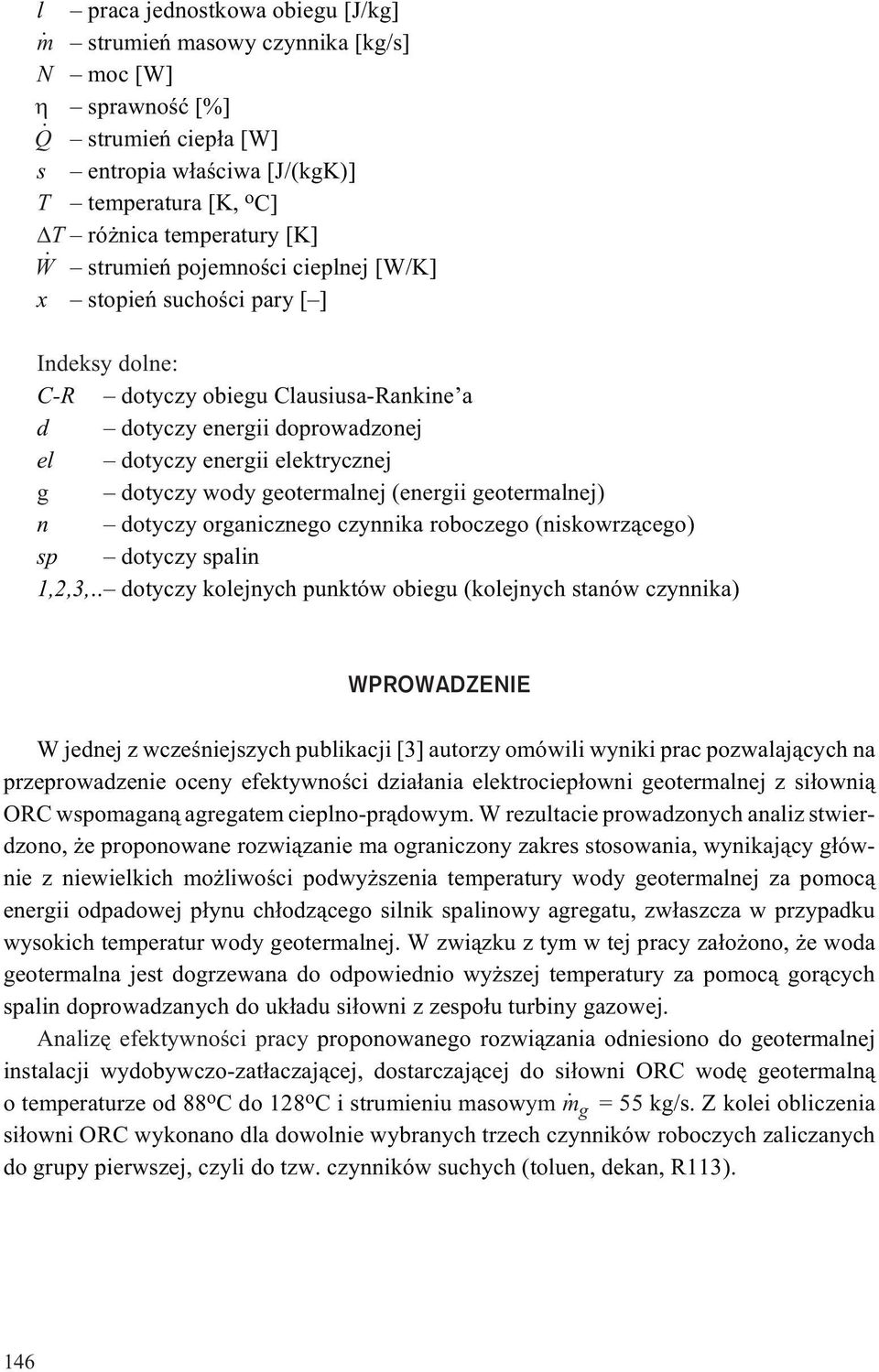 geotermalnej (energii geotermalnej n dotyczy organicznego czynnika roboczego (niskowrz¹cego sp dotyczy spalin 1,2,3,.