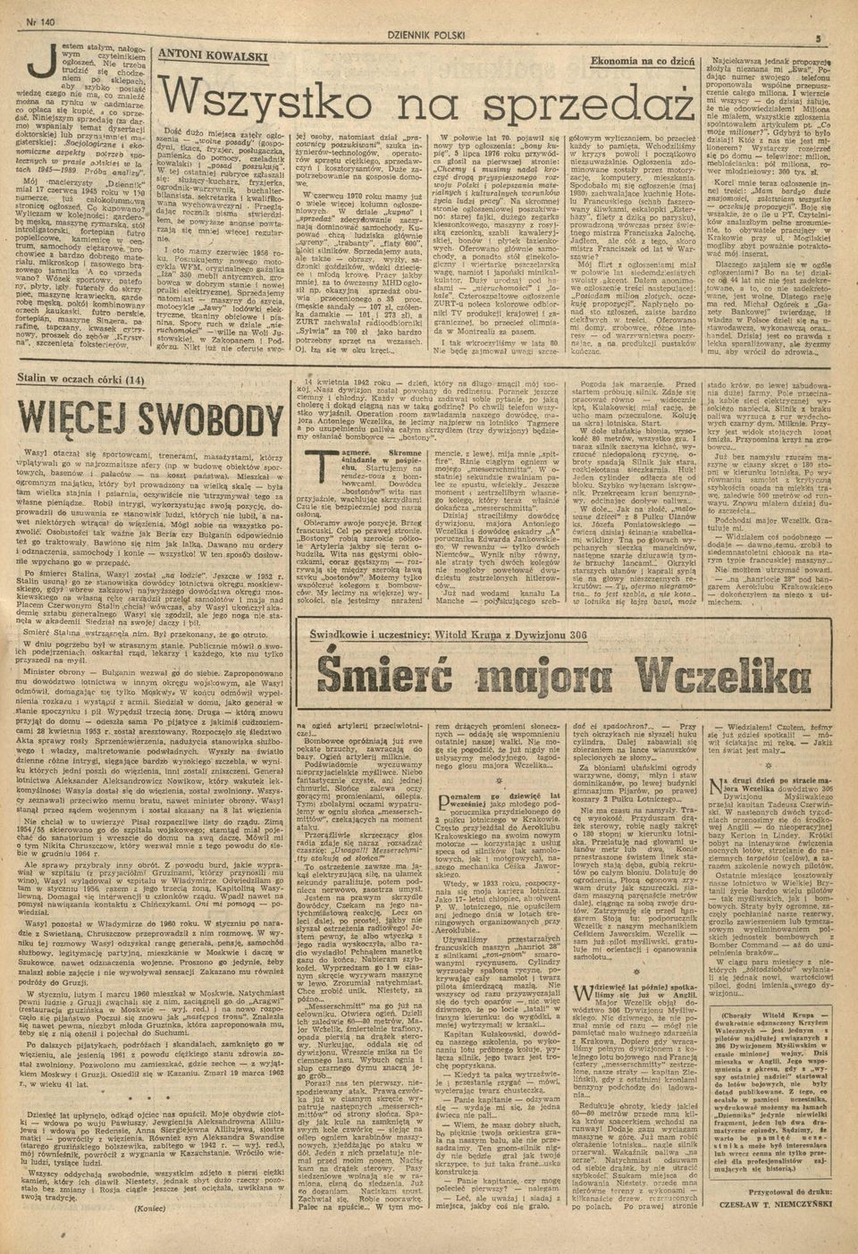 dłennk mał 17 cerca 1945 roku 150 numere. już całokolumnoą ^..r ncę ogłoseń Co kupoa?