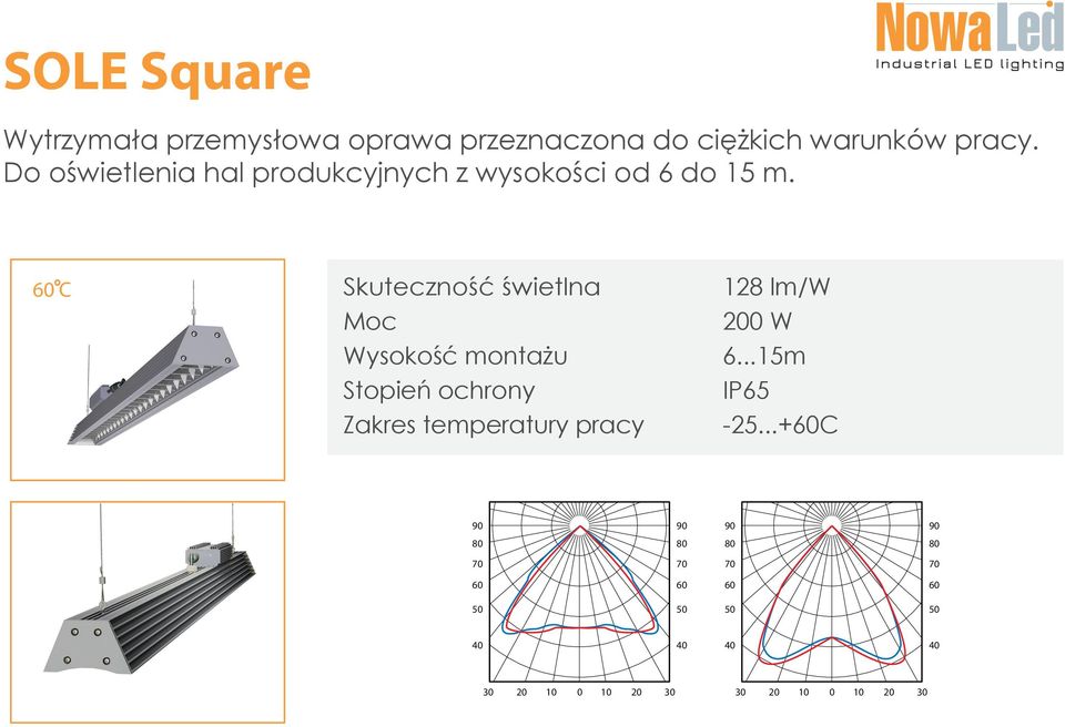 Do oświetlenia hal produkcyjnych z wysokości od 6 do 15 m.