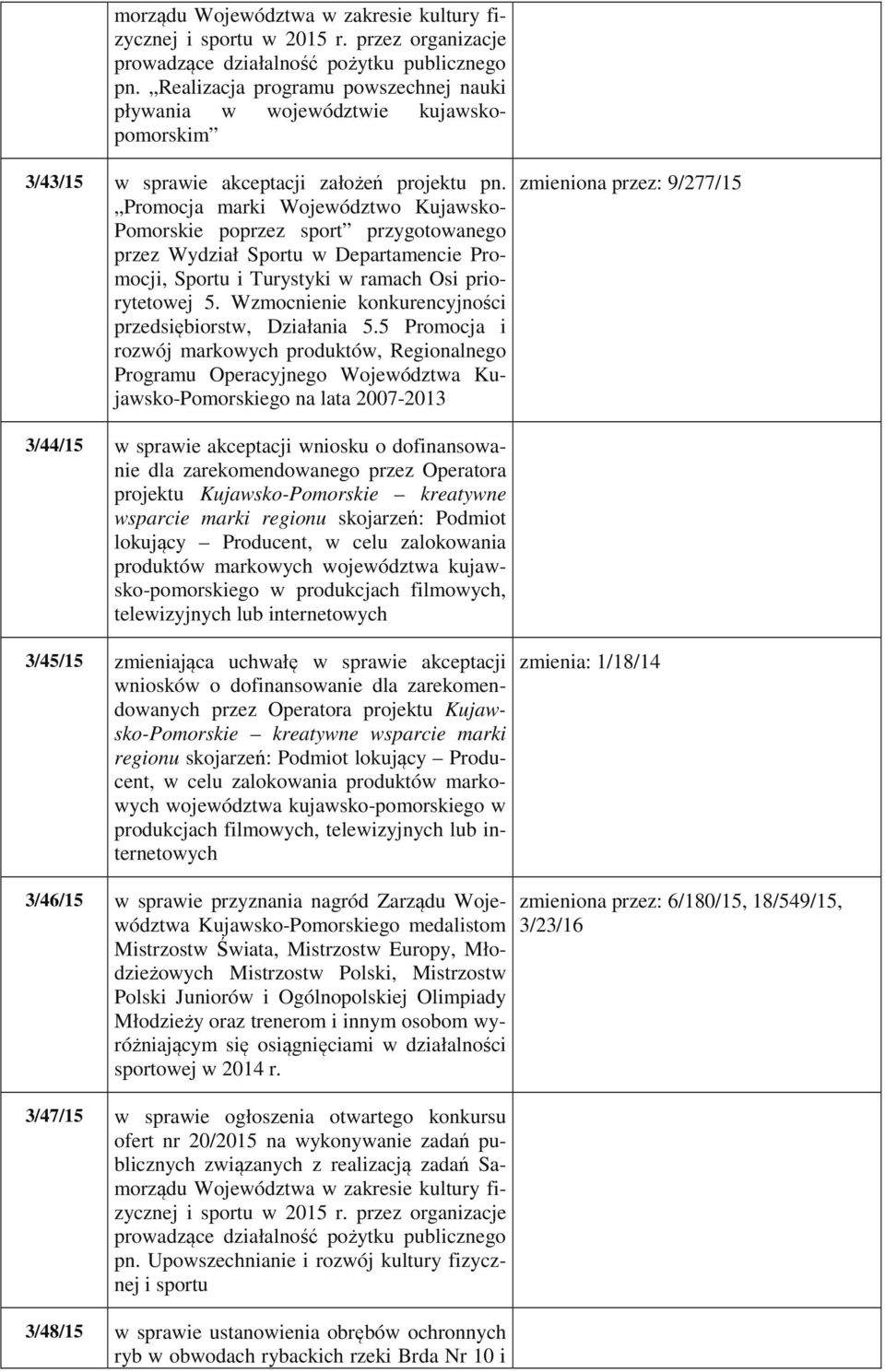 Promocja marki Województwo Kujawsko- Pomorskie poprzez sport przygotowanego przez Wydział Sportu w Departamencie Promocji, Sportu i Turystyki w ramach Osi priorytetowej 5.