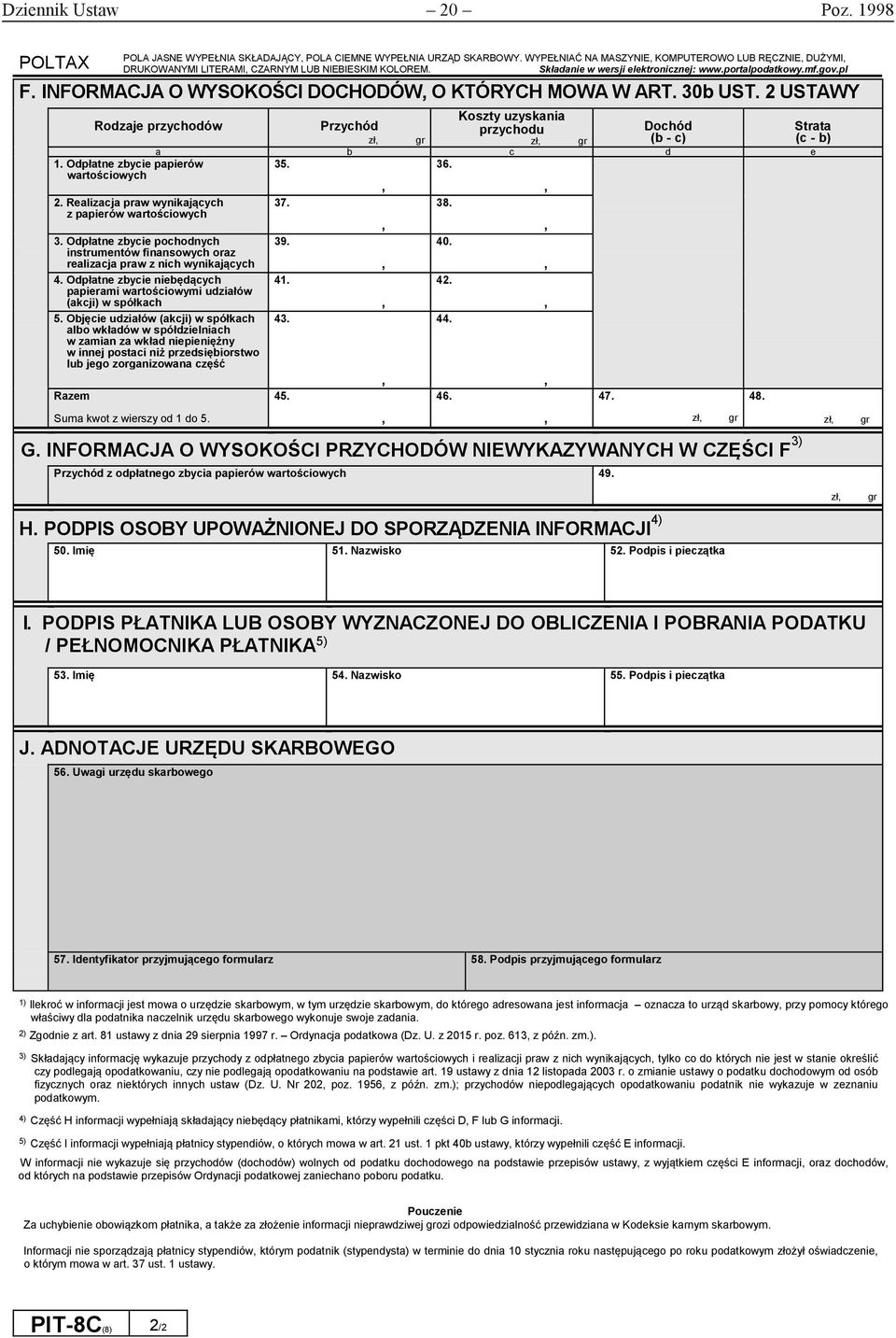 2 USTAWY Koszty uzyskania Rodzaje przychodów Przychód przychodu Dochód (b - c) a b c d e 35. 36. 1. Odpłatne zbycie papierów wartościowych 2. Realizacja praw wynikających z papierów wartościowych 3.