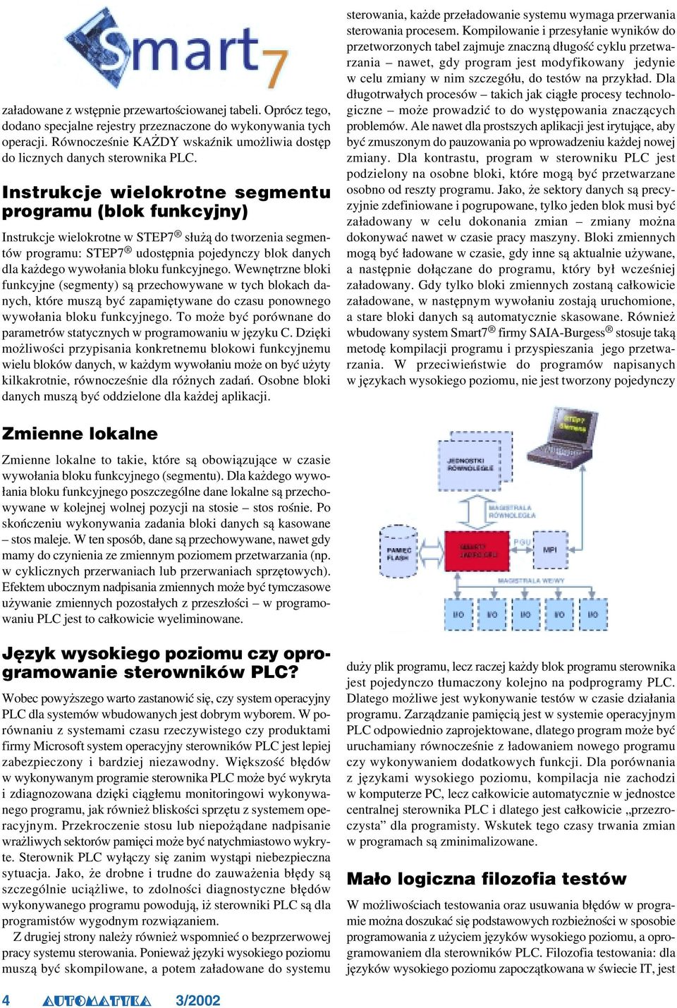 Instrukcje wielokrotne segmentu programu (blok funkcyjny) Instrukcje wielokrotne w STEP7 służą do tworzenia segmen tów programu: STEP7 udostępnia pojedynczy blok danych dla każdego wywołania bloku