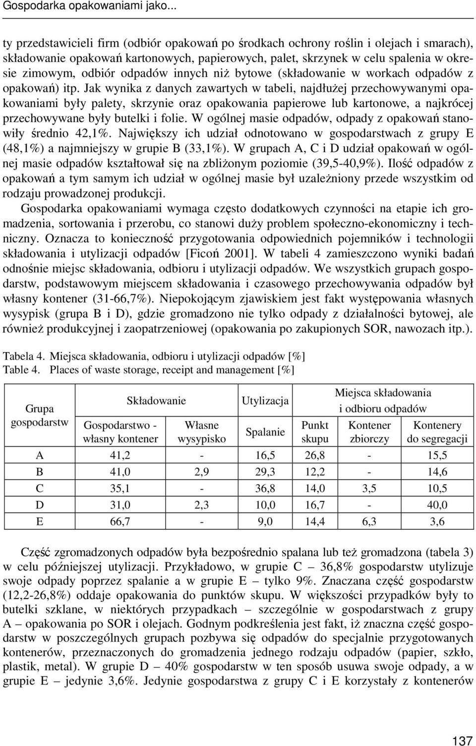 odpadów innych niŝ bytowe (składowanie w workach odpadów z opakowań) itp.