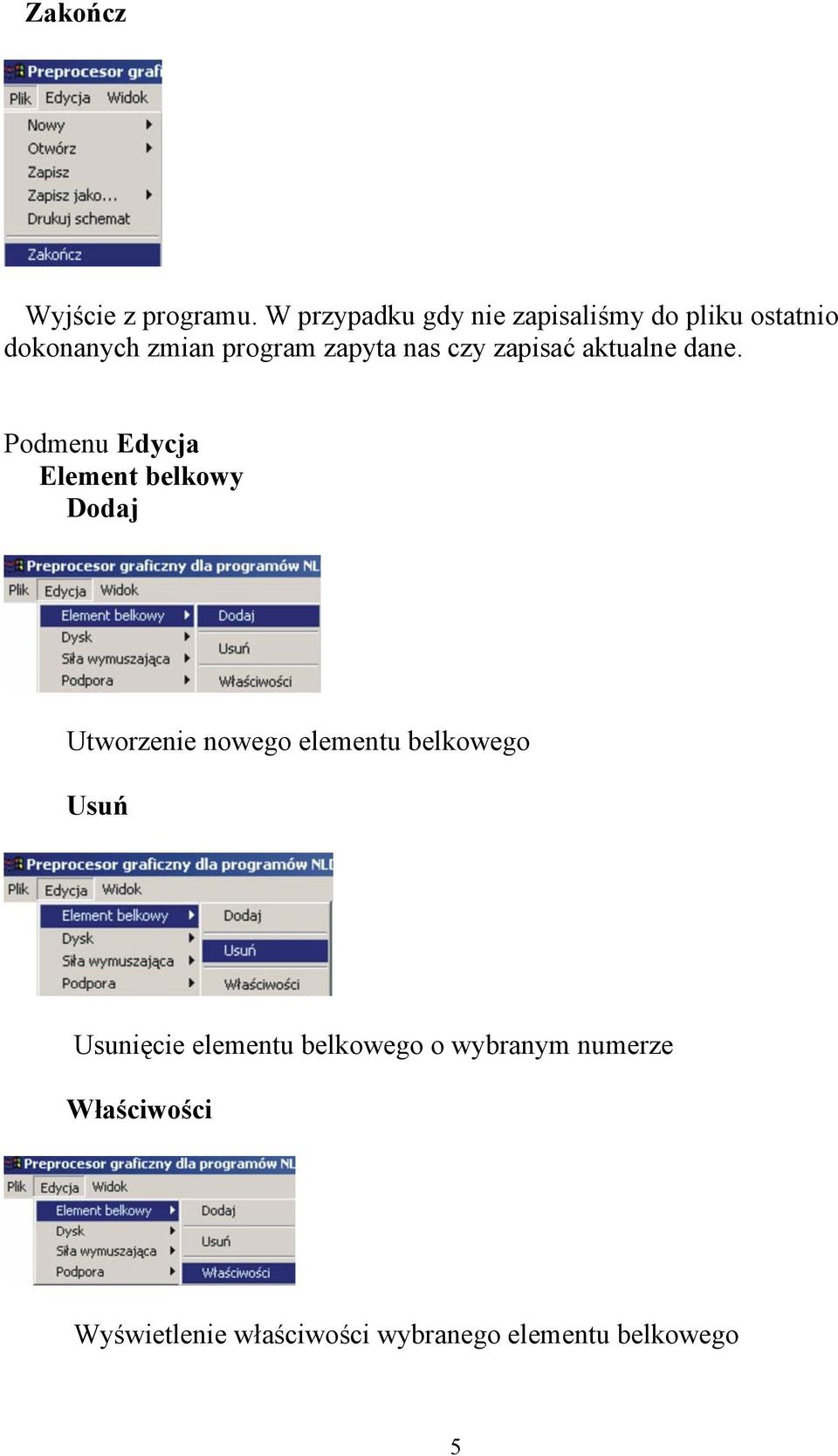 nas czy zapisać aktualne dane.