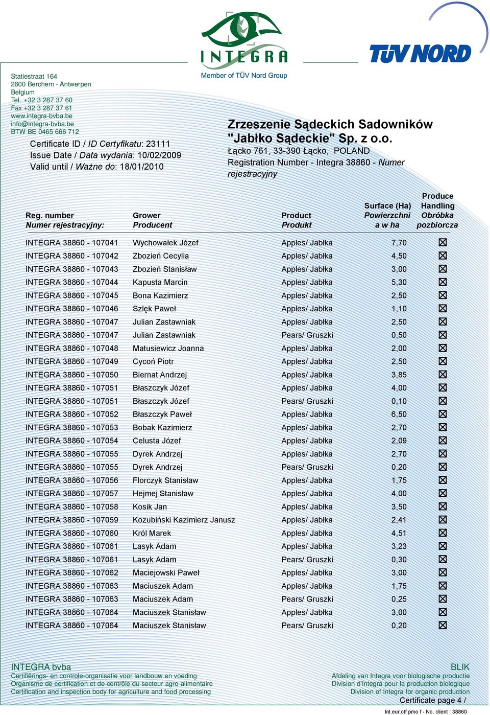 INTEGRA 38860-107050 Biernat Andrzej 3,85 INTEGRA 38860-107051 Błaszczyk Józef INTEGRA 38860-107051 Błaszczyk Józef INTEGRA 38860-107052 Błaszczyk Paweł 6,50 INTEGRA 38860-107053 Bobak Kazimierz