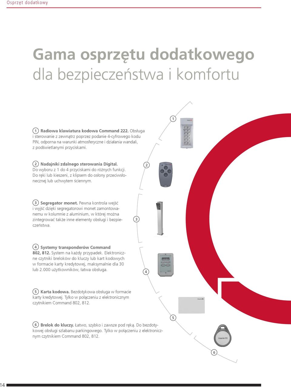 Do wyboru z 1 do 4 przyciskami do różnych funkcji. Do ręki lub kieszeni, z klipsem do osłony przeciwsłonecznej lub uchwytem ściennym. 2 3 Segregator monet.