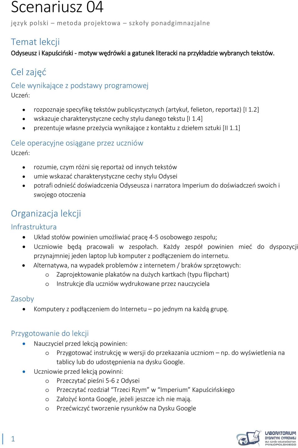 4] prezentuje własne przeżycia wynikające z kontaktu z dziełem sztuki [II 1.