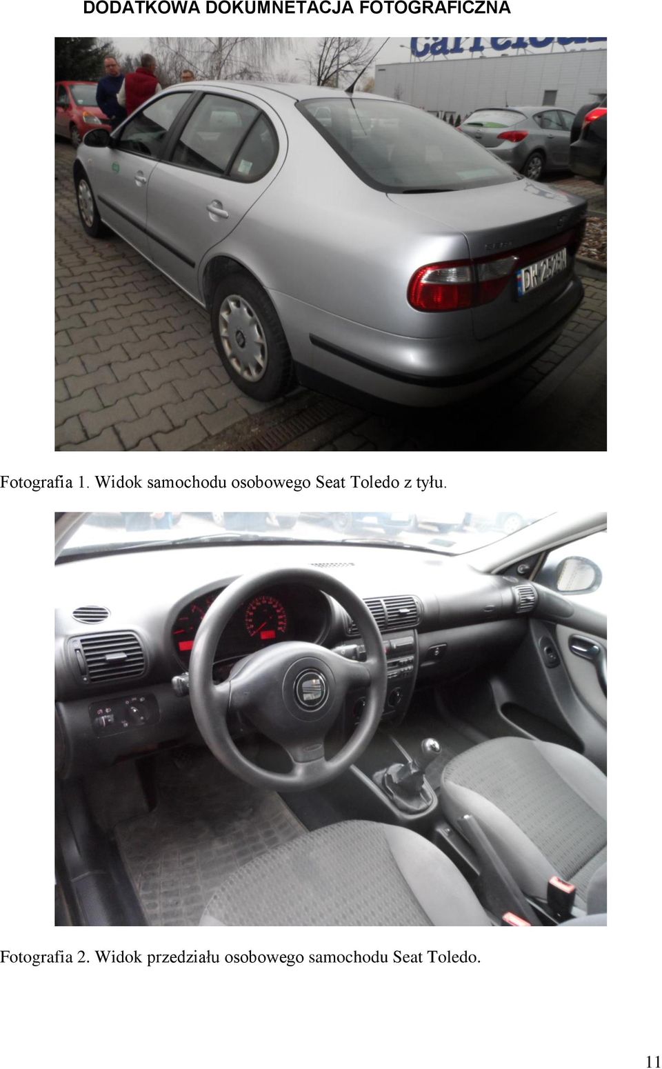 Widok samochodu osobowego Seat Toledo z