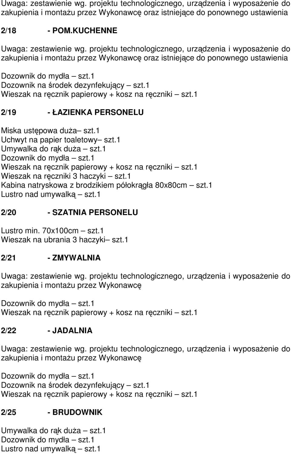 1 2/19 - ŁAZIENKA PERSONELU Wieszak na ręczniki 3 haczyki szt.