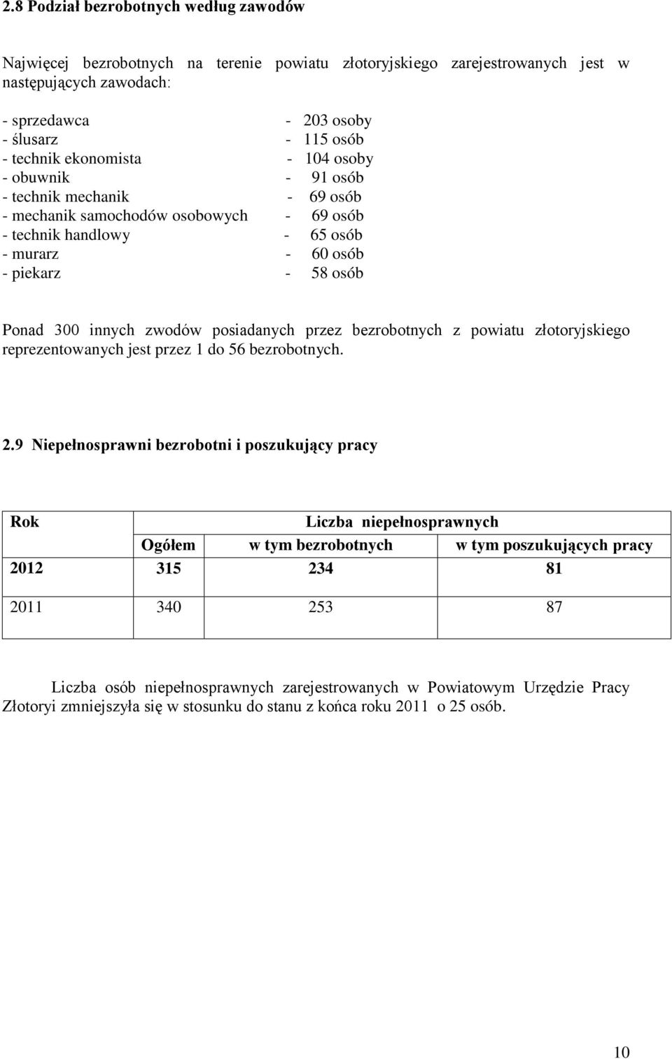 innych zwodów posiadanych przez bezrobotnych z powiatu złotoryjskiego reprezentowanych jest przez 1 do 56 bezrobotnych. 2.