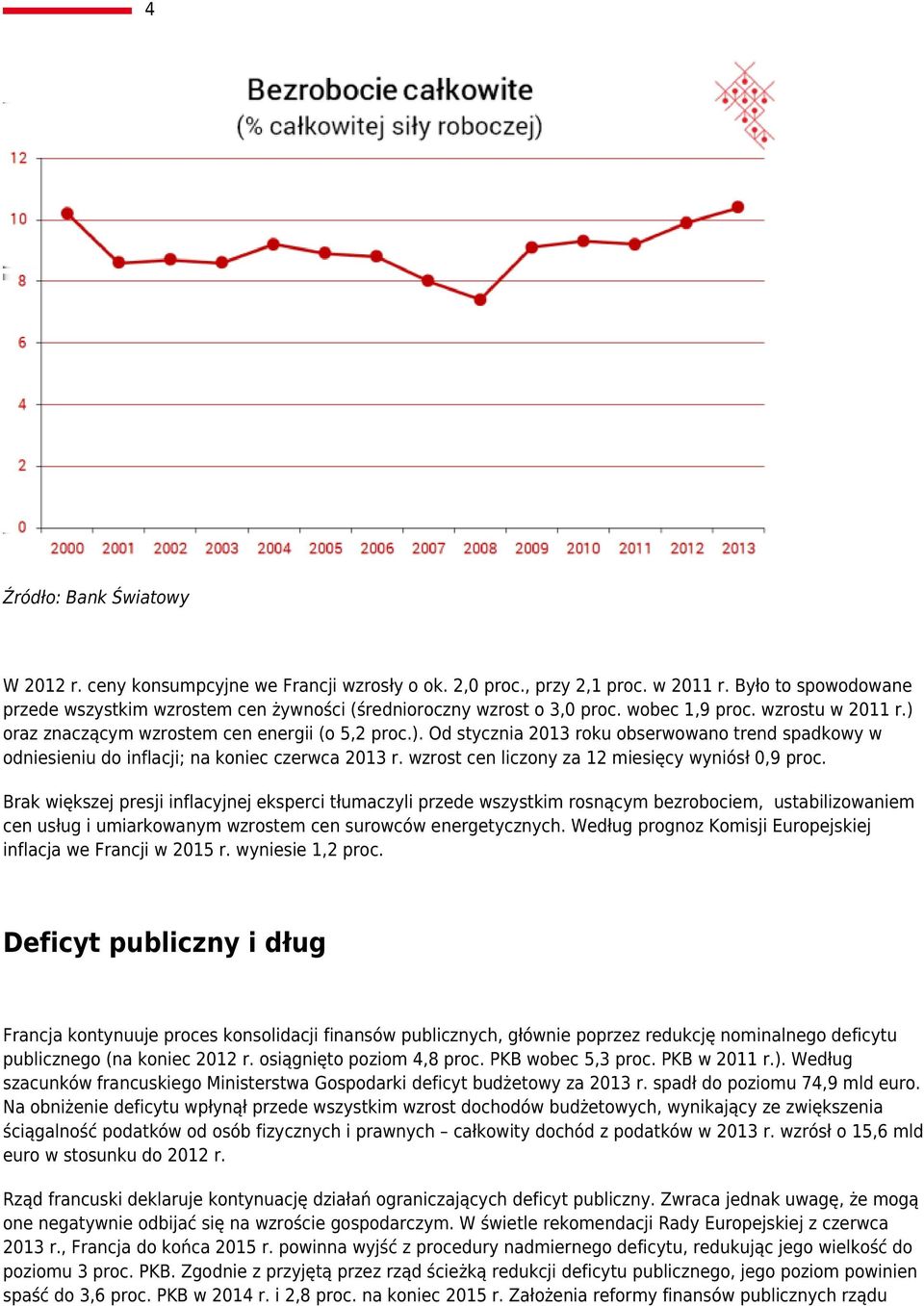 oraz znaczącym wzrostem cen energii (o 5,2 proc.). Od stycznia 2013 roku obserwowano trend spadkowy w odniesieniu do inflacji; na koniec czerwca 2013 r.