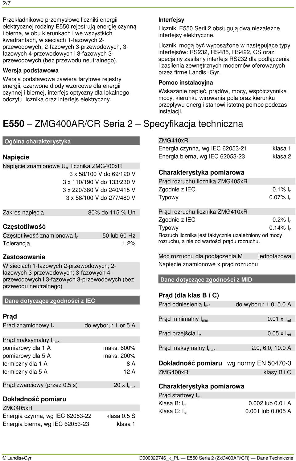 Wersja podstawowa Wersja podstawowa zawiera taryfowe rejestry energii, czerwone diody wzorcowe dla energii czynnej i biernej, interfejs optyczny dla lokalnego odczytu licznika oraz interfejs