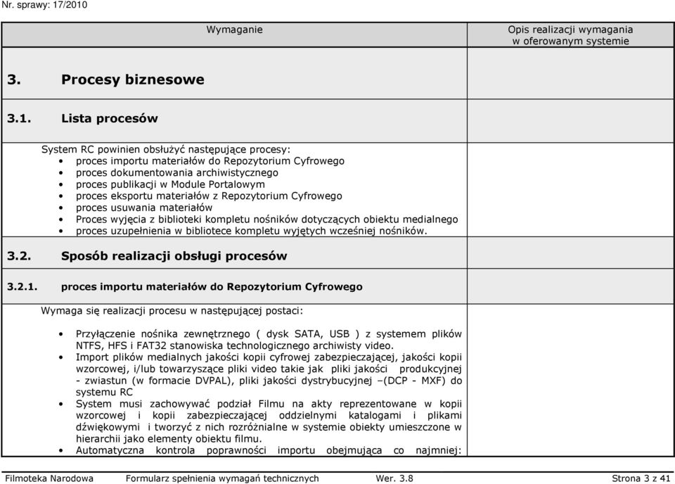 eksportu materiałów z Repozytorium Cyfrowego proces usuwania materiałów Proces wyjęcia z biblioteki kompletu nośników dotyczących obiektu medialnego proces uzupełnienia w bibliotece kompletu wyjętych