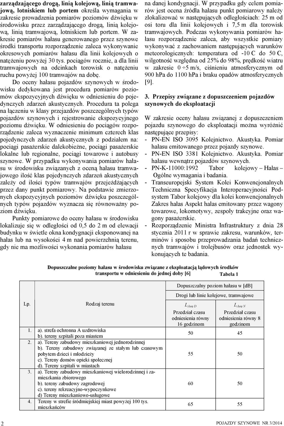 W zakresie pomiarów hałasu generowanego przez szynowe środki transportu rozporządzenie zaleca wykonywanie okresowych pomiarów hałasu dla linii kolejowych o natężeniu powyżej 30 tys.