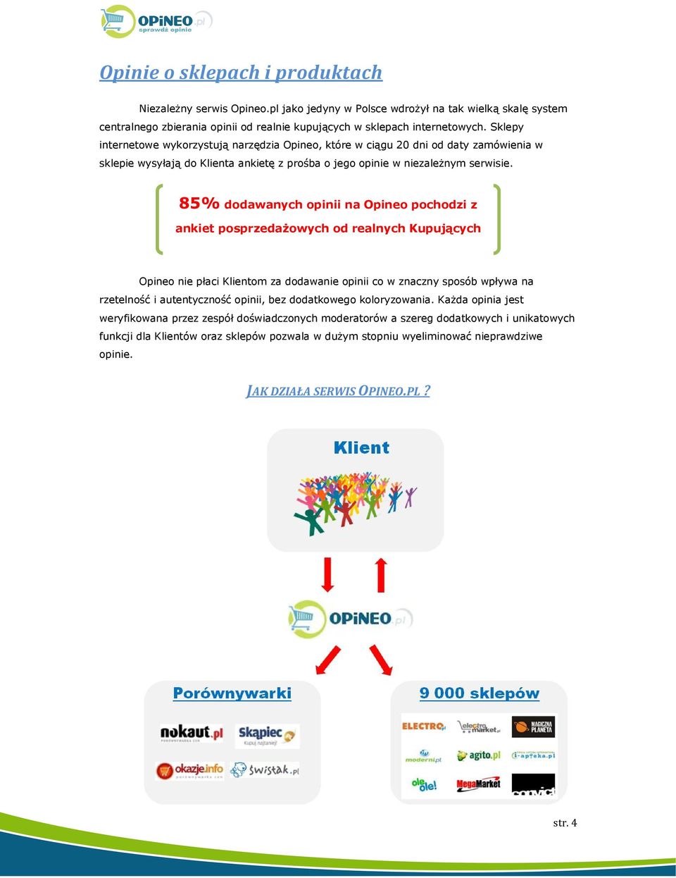85% dodawanych opinii na Opineo pochodzi z ankiet posprzedażowych od realnych Kupujących Opineo nie płaci Klientom za dodawanie opinii co w znaczny sposób wpływa na rzetelność i autentyczność opinii,