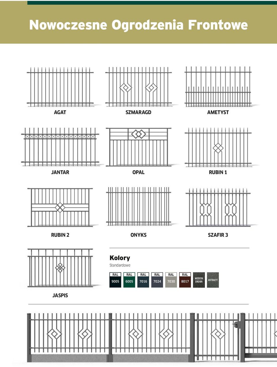 3 Kolory Standardowe RAL 9005 RAL 6005 RAL 7016