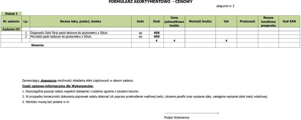 op 400 2 Microdot paski testowe do glukometru x 50szt.