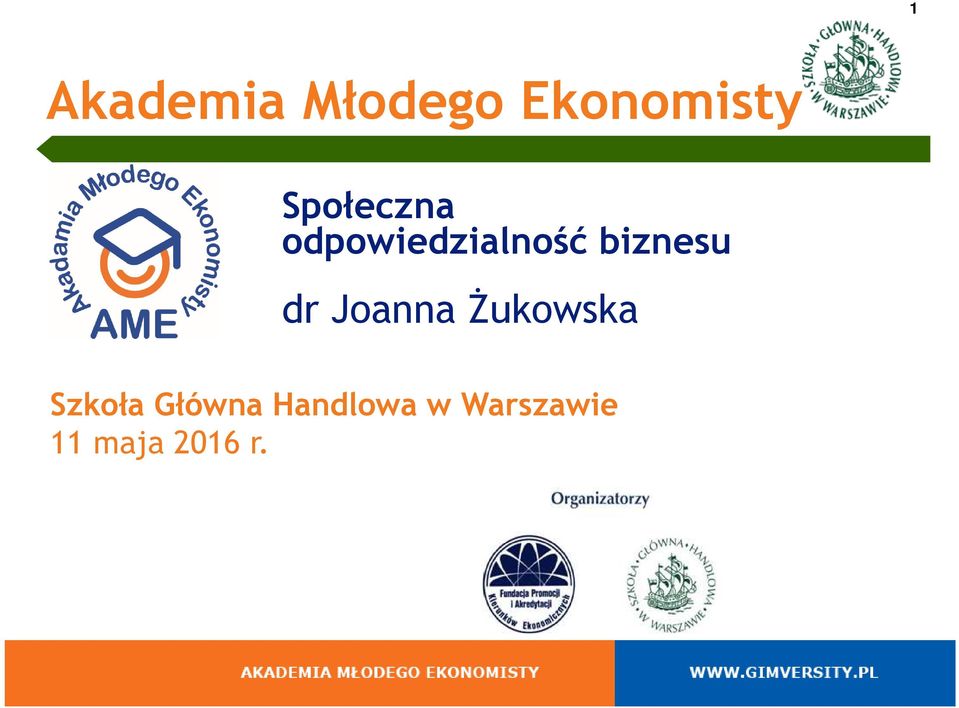 biznesu dr Joanna Żukowska Szkoła