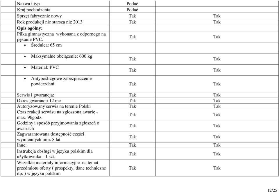 Średnica: 65 cm Maksymalne obciążenie: 600 kg Materiał: PVC Antypoślizgowe zabezpieczenie powierzchni Serwis i gwarancja: Okres