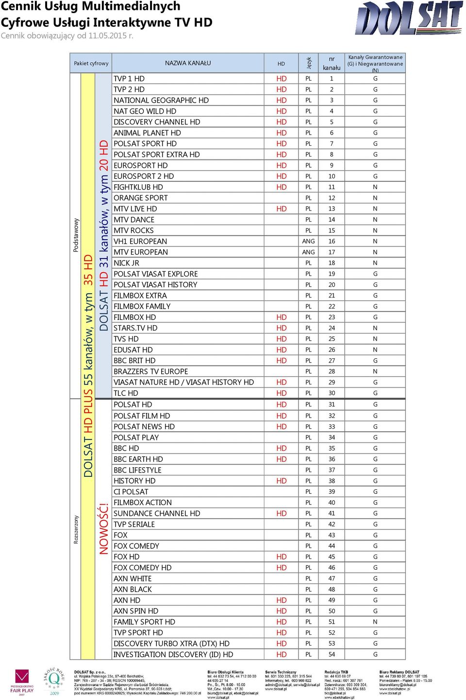 G EUROSPORT PL 9 G EUROSPORT 2 PL 10 G FIGHTKLUB PL 11 ORAGE SPORT PL 12 MTV LIVE PL 13 MTV DACE PL 14 MTV ROCKS PL 15 VH1 EUROPEA AG 16 MTV EUROPEA AG 17 ICK JR PL 18 POLSAT VIASAT EXPLORE PL 19 G