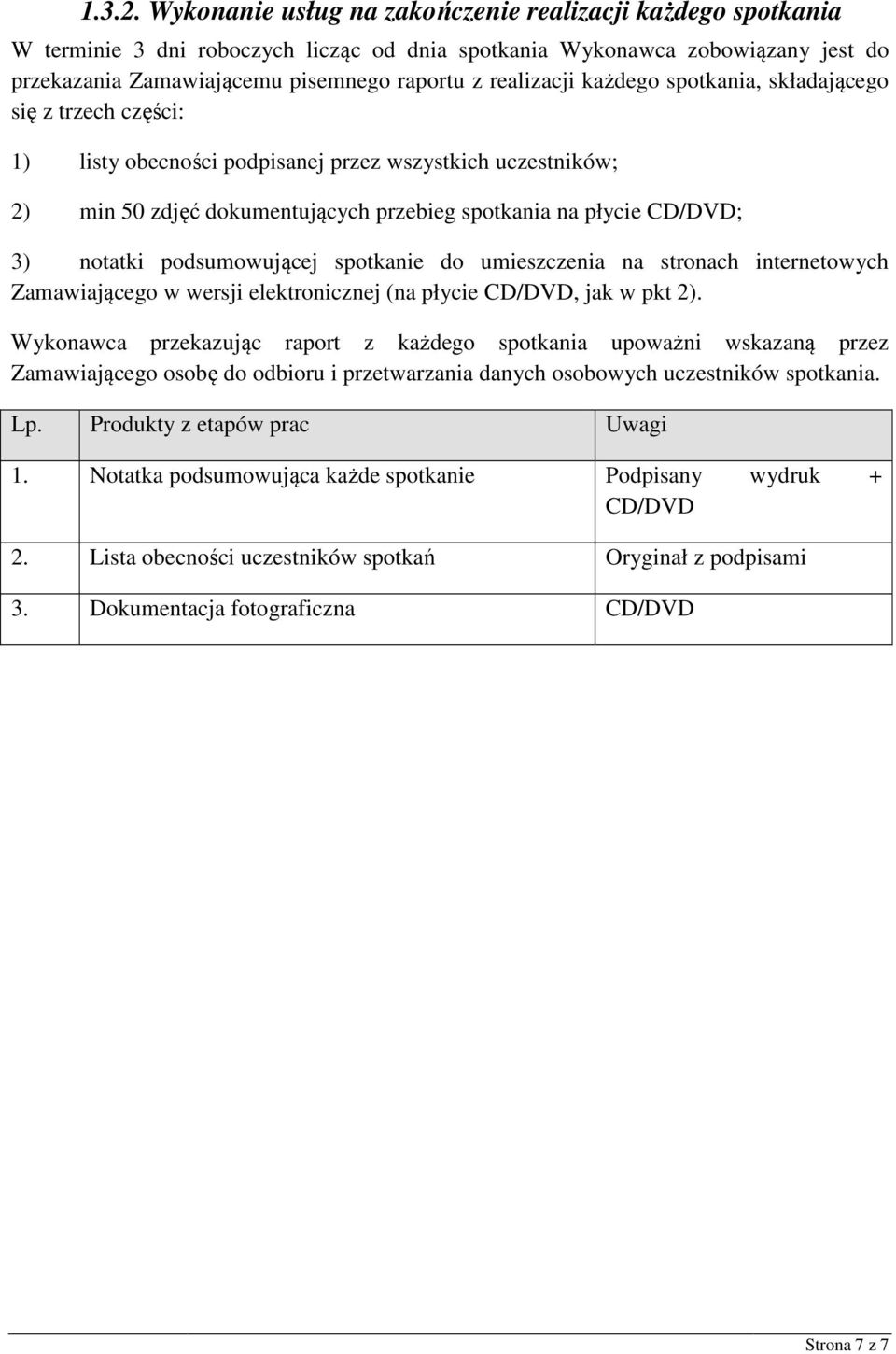 każdego spotkania, składającego się z trzech części: 1) listy obecności podpisanej przez wszystkich uczestników; 2) min 50 zdjęć dokumentujących przebieg spotkania na płycie CD/DVD; 3) notatki