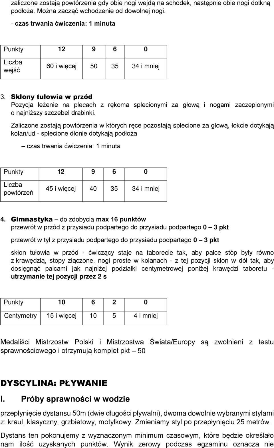 Skłony tułowia w przód Pozycja leżenie na plecach z rękoma splecionymi za głową i nogami zaczepionymi o najniższy szczebel drabinki.