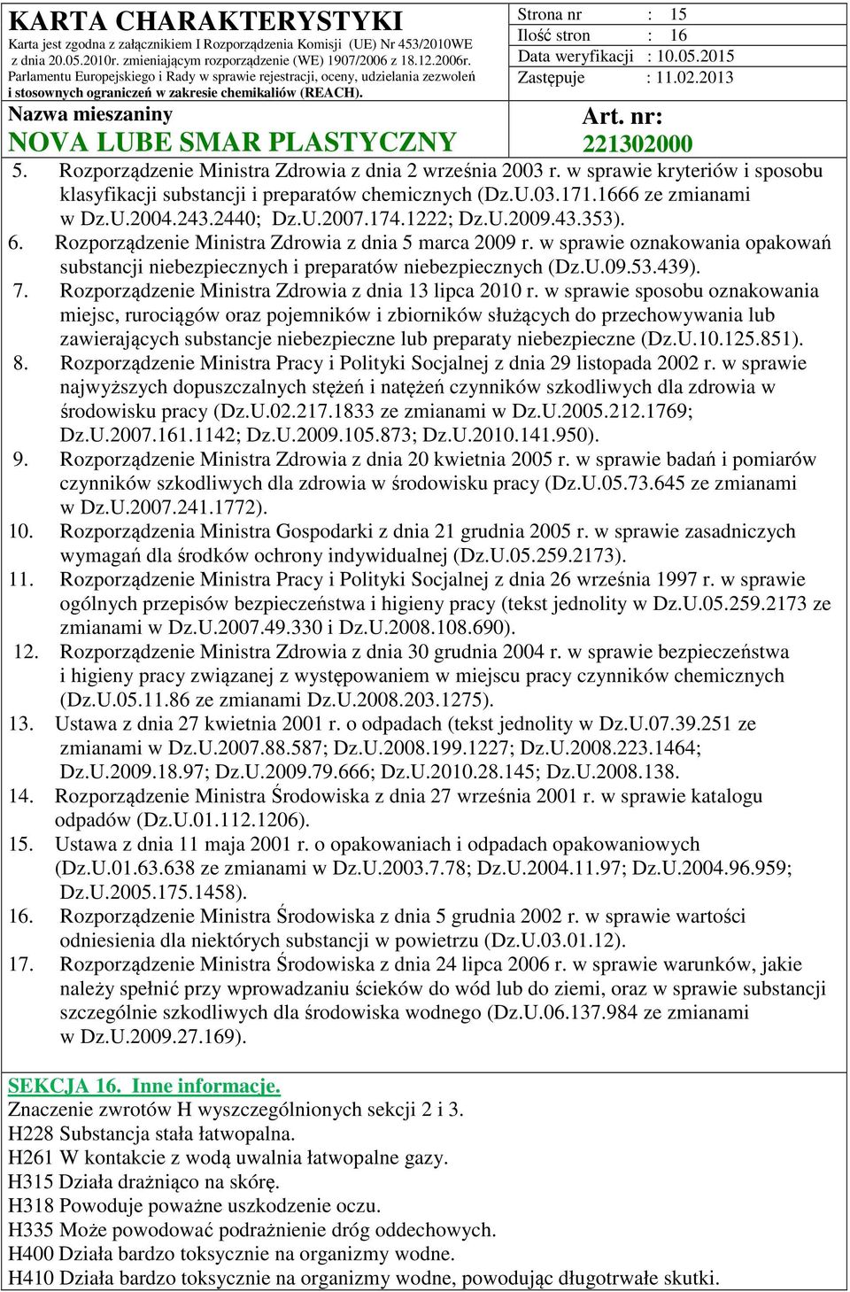 7. Rozporządzenie Ministra Zdrowia z dnia 13 lipca 2010 r.