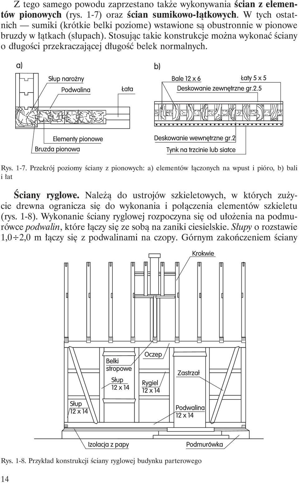 Stosując takie konstrukcje można wykonać ściany o długości przekraczającej długość belek normalnych. Rys. 1-7.